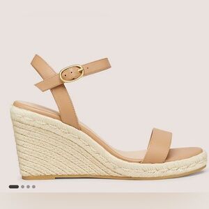 Stuart Weitzman Teddi Tan Espadrille Wedge Sandals